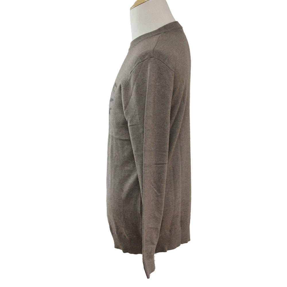 Men's Wool Blend Pullover, Jacquard bird logo sweater