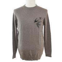Men's Wool Blend Pullover, Jacquard bird logo sweater